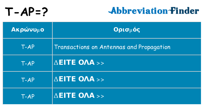 Τι σημαίνει t-ap ηρεμήσει