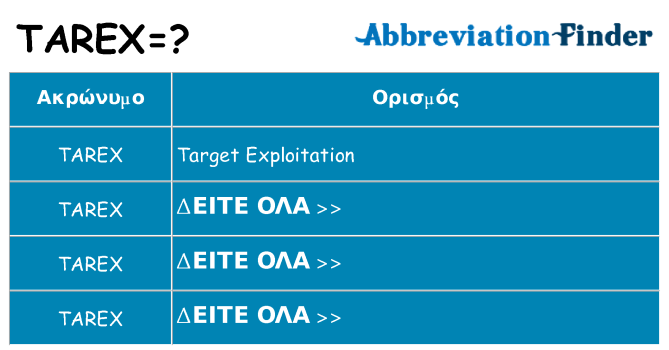 Τι σημαίνει tarex ηρεμήσει
