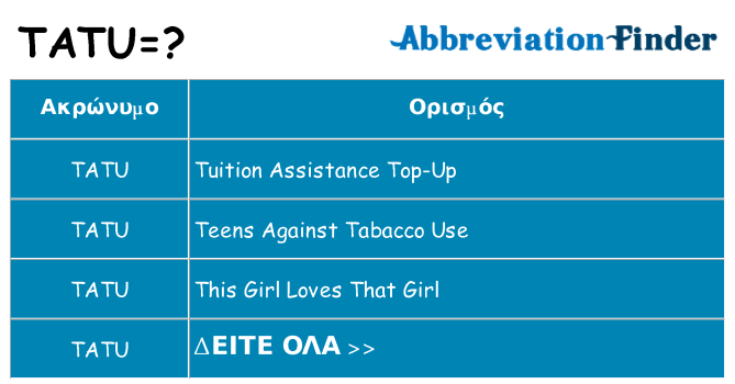 Τι σημαίνει tatu ηρεμήσει