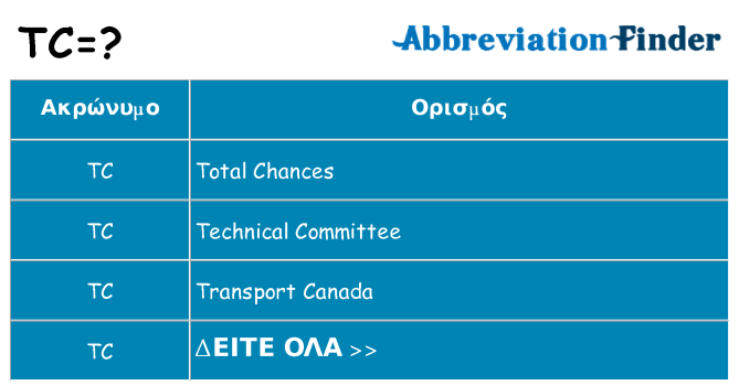 Τι σημαίνει tc ηρεμήσει