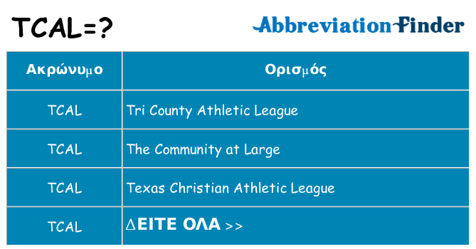Τι σημαίνει tcal ηρεμήσει