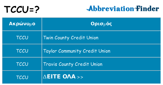 Τι σημαίνει tccu ηρεμήσει