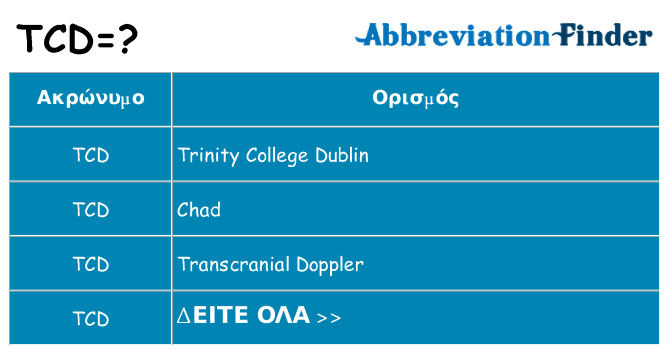 Τι σημαίνει tcd ηρεμήσει