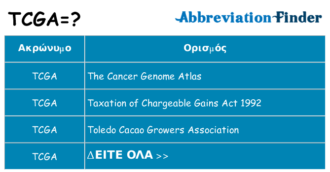 Τι σημαίνει tcga ηρεμήσει