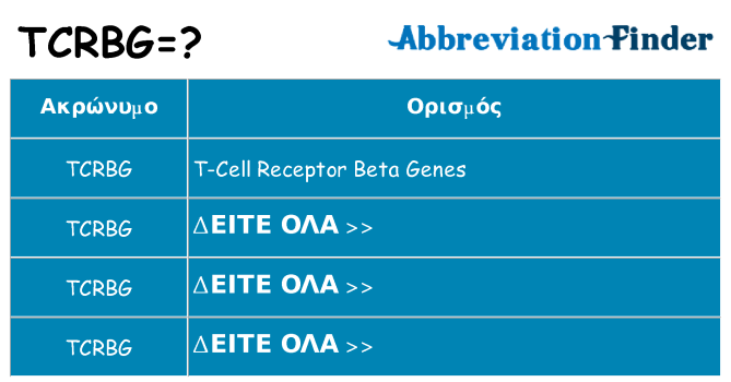 Τι σημαίνει tcrbg ηρεμήσει