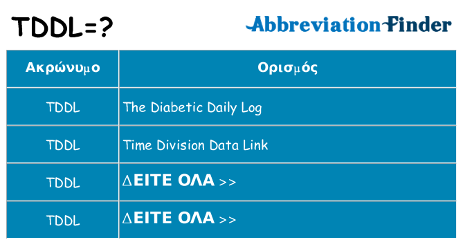 Τι σημαίνει tddl ηρεμήσει