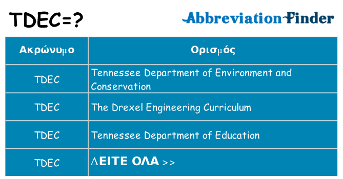 Τι σημαίνει tdec ηρεμήσει