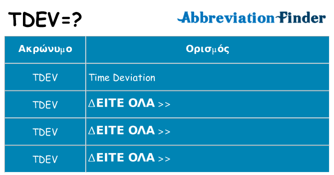 Τι σημαίνει tdev ηρεμήσει