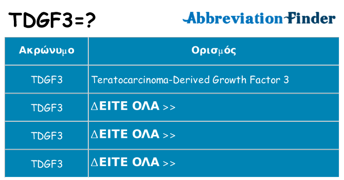 Τι σημαίνει tdgf3 ηρεμήσει