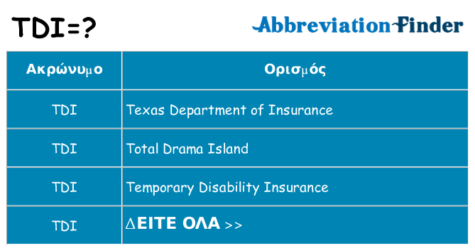 Τι σημαίνει tdi ηρεμήσει