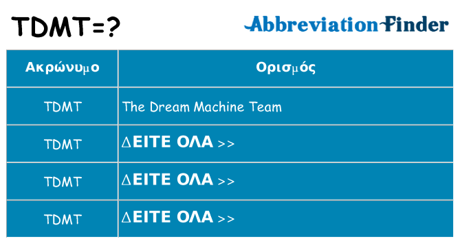 Τι σημαίνει tdmt ηρεμήσει