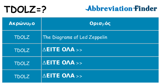 Τι σημαίνει tdolz ηρεμήσει