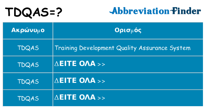 Τι σημαίνει tdqas ηρεμήσει