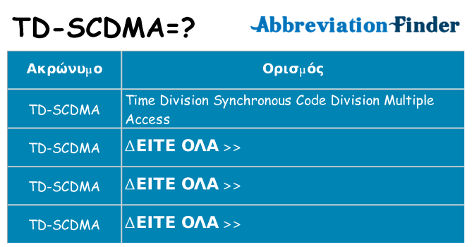 Τι σημαίνει td-scdma ηρεμήσει