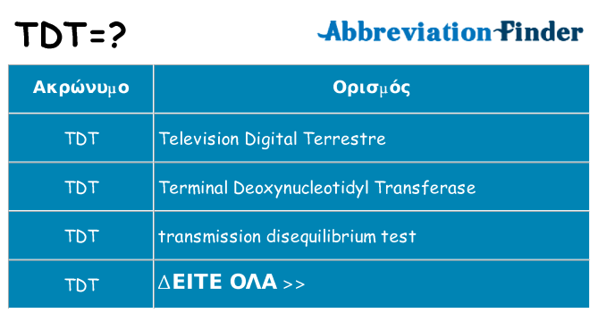 Τι σημαίνει tdt ηρεμήσει