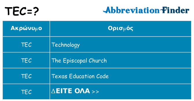 Τι σημαίνει tec ηρεμήσει