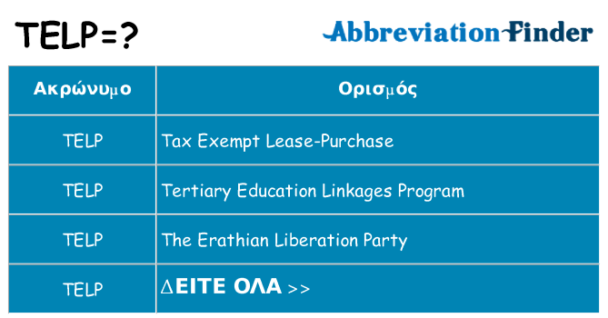 Τι σημαίνει telp ηρεμήσει