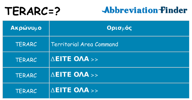 Τι σημαίνει terarc ηρεμήσει