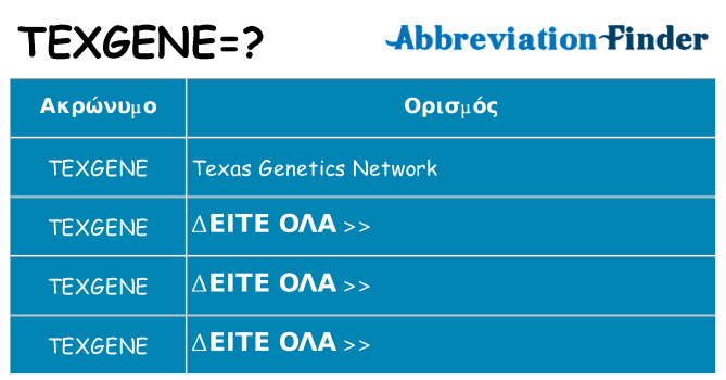 Τι σημαίνει texgene ηρεμήσει