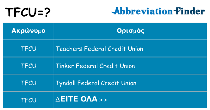 Τι σημαίνει tfcu ηρεμήσει