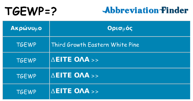 Τι σημαίνει tgewp ηρεμήσει