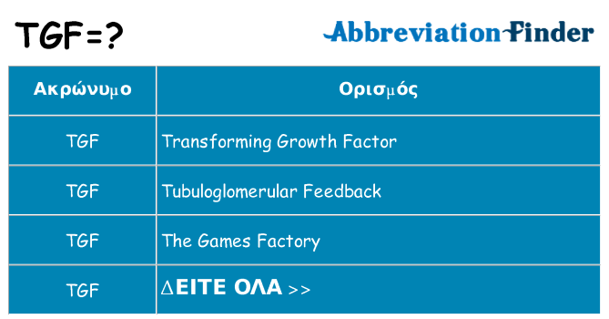 Τι σημαίνει tgf ηρεμήσει