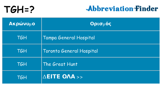 Τι σημαίνει tgh ηρεμήσει