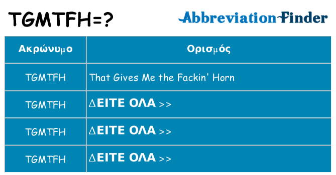 Τι σημαίνει tgmtfh ηρεμήσει