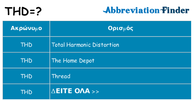 Τι σημαίνει thd ηρεμήσει