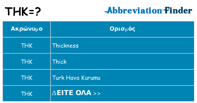 Τι σημαίνει thk ηρεμήσει