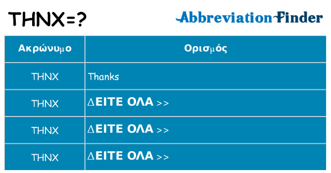 Τι σημαίνει thnx ηρεμήσει