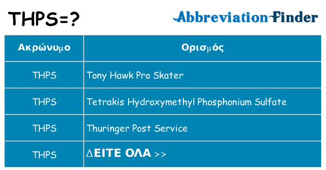 Τι σημαίνει thps ηρεμήσει