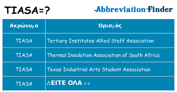 Τι σημαίνει tiasa ηρεμήσει