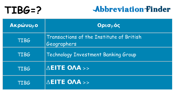 Τι σημαίνει tibg ηρεμήσει