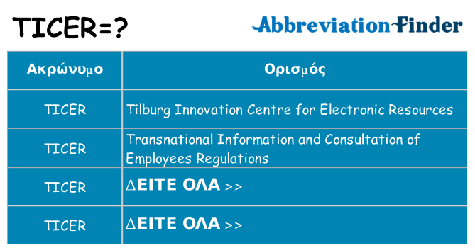 Τι σημαίνει ticer ηρεμήσει