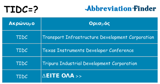 Τι σημαίνει tidc ηρεμήσει