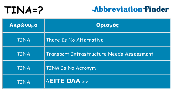 Τι σημαίνει tina ηρεμήσει