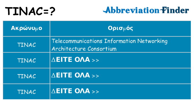 Τι σημαίνει tinac ηρεμήσει