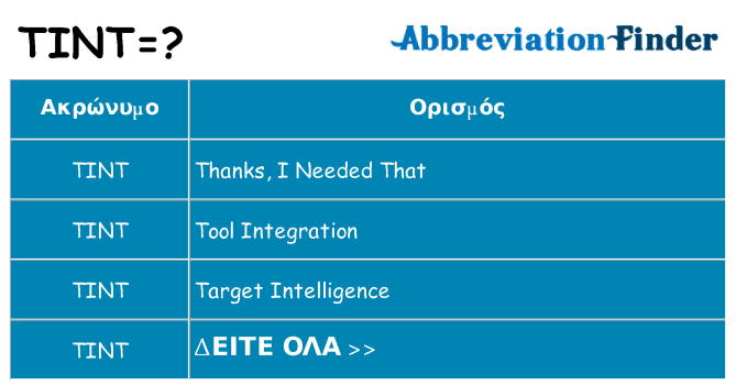 Τι σημαίνει tint ηρεμήσει