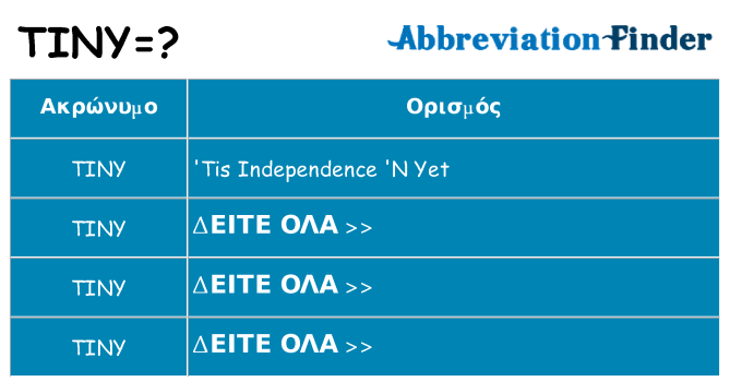 Τι σημαίνει tiny ηρεμήσει
