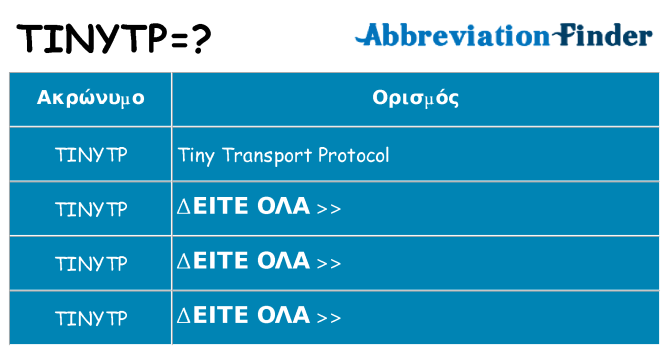 Τι σημαίνει tinytp ηρεμήσει