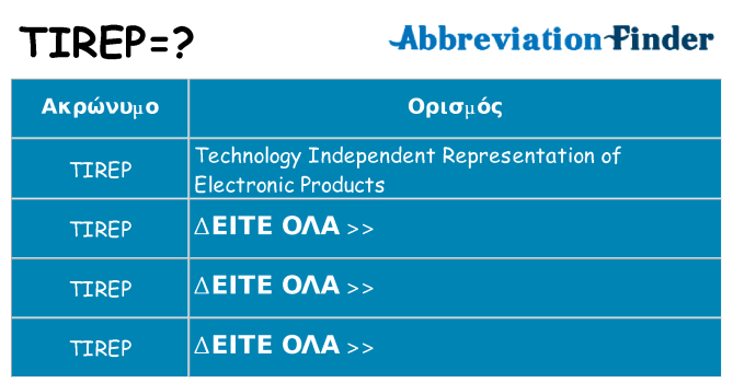 Τι σημαίνει tirep ηρεμήσει
