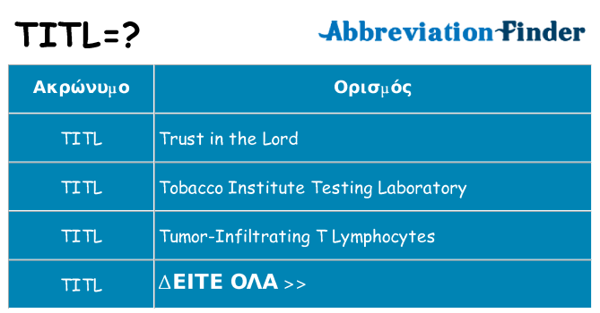 Τι σημαίνει titl ηρεμήσει