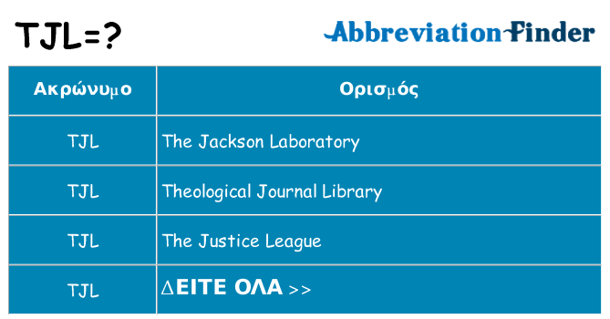 Τι σημαίνει tjl ηρεμήσει