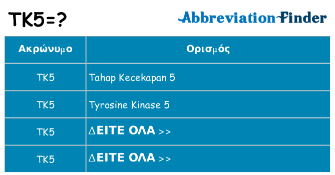 Τι σημαίνει tk5 ηρεμήσει