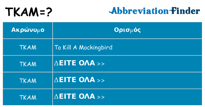 Τι σημαίνει tkam ηρεμήσει