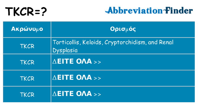 Τι σημαίνει tkcr ηρεμήσει