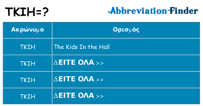 Τι σημαίνει tkih ηρεμήσει