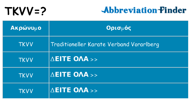 Τι σημαίνει tkvv ηρεμήσει