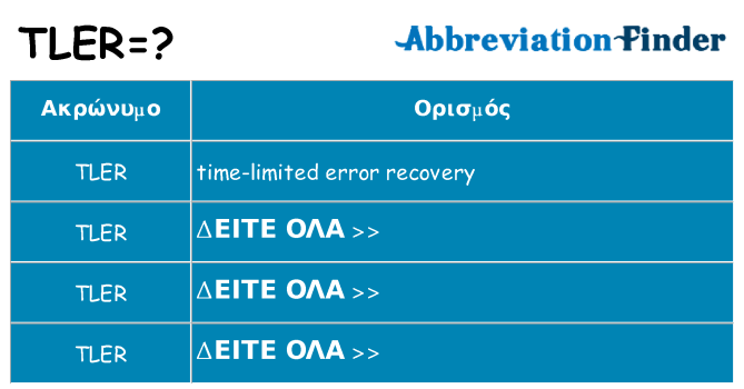 Τι σημαίνει tler ηρεμήσει